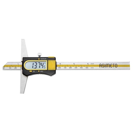 Asimeto 0-200mm/8", 0.01mm/0.0005" Absolute Digital Depth Caliper 7327087